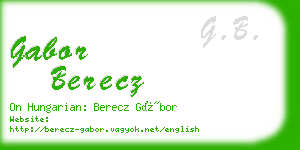 gabor berecz business card